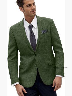Slim Fit Tweed Sport Coat Blazer for Business Prom Wedding Events